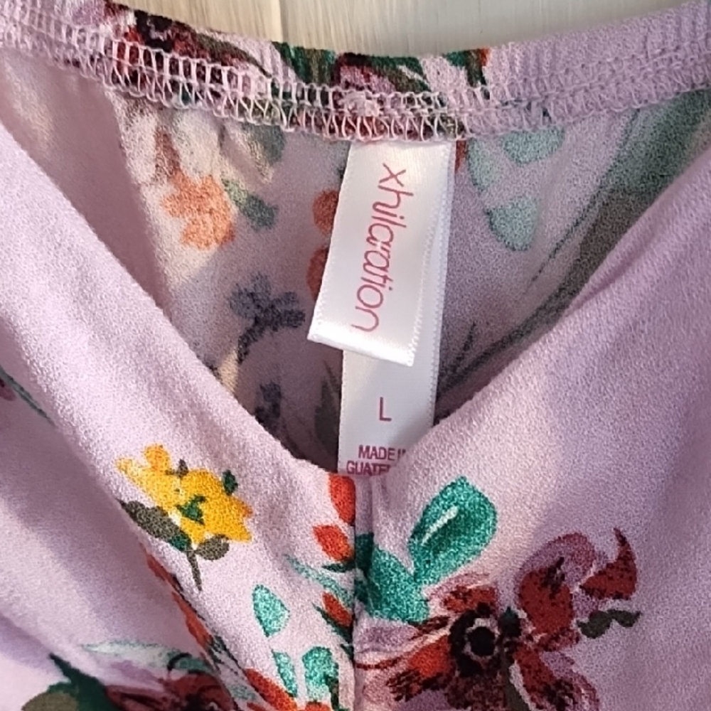 Xhiliration EUC Floral Print Sundress Large Lined, Adjustable Straps. - Picture 2 of 10
